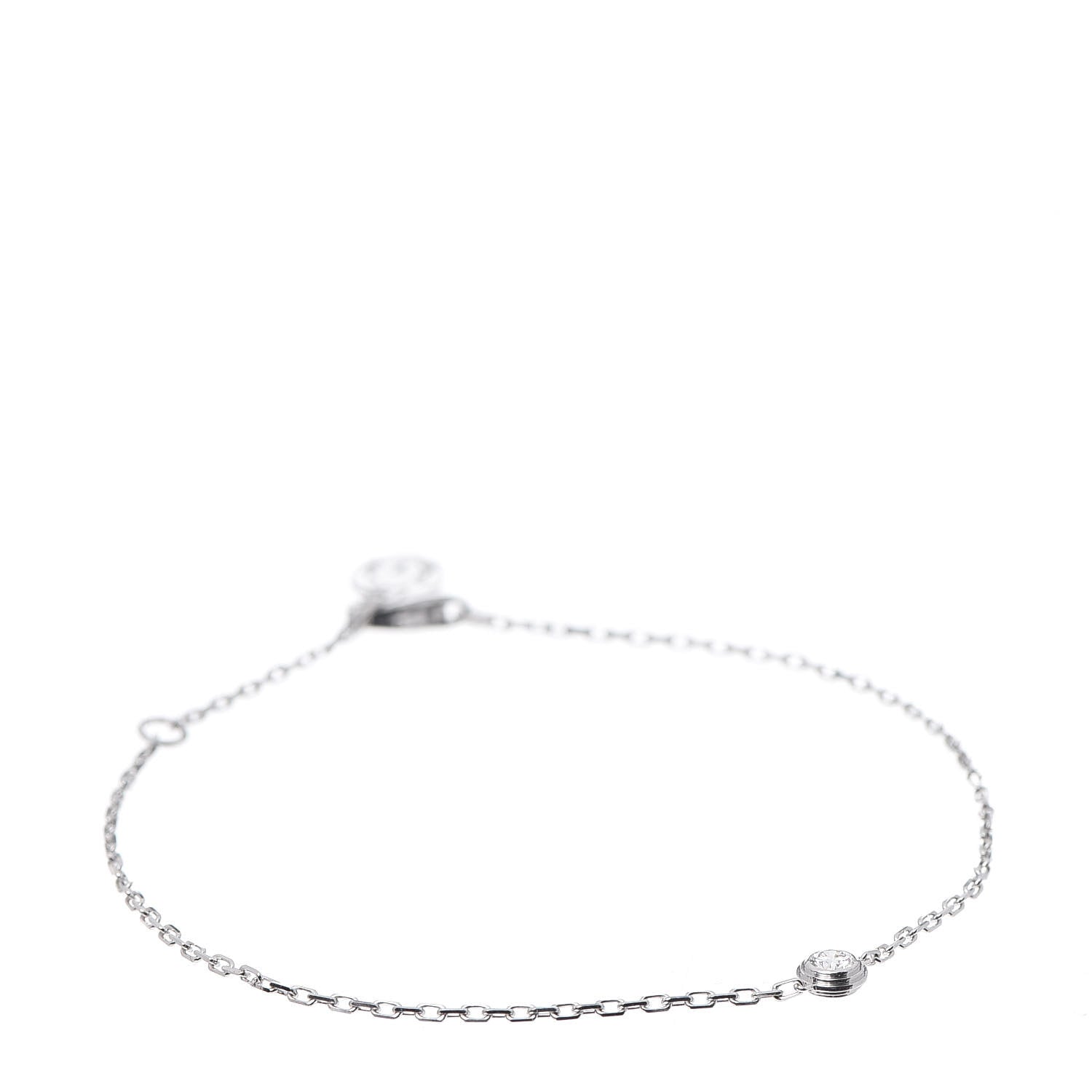 Cartier 18K White Gold Diamond SM D'Amour Bracelet 1 of 6