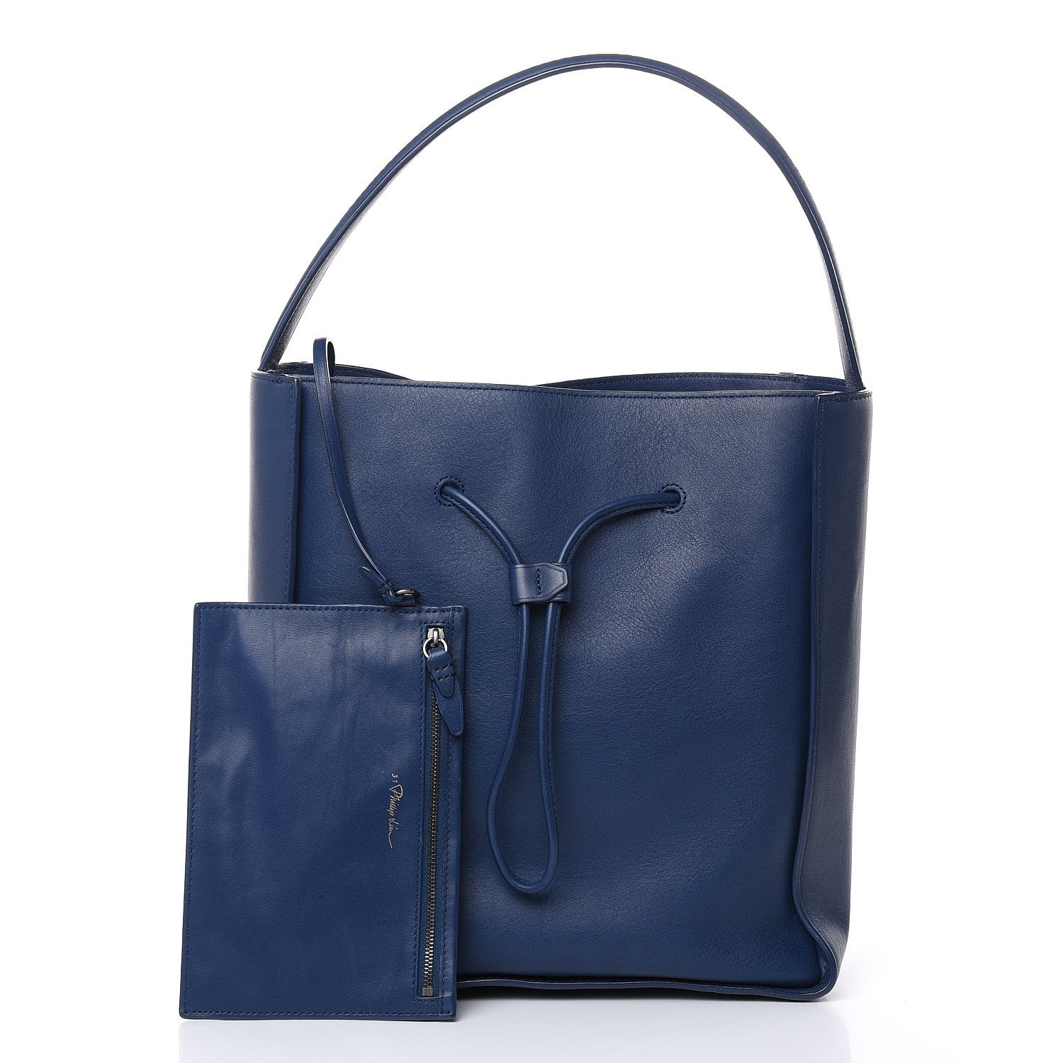 3.1 Phillip Lim 3.1 Smooth Calfskin Large Soleil Bucket Bag Midnight Blue 3 of 16