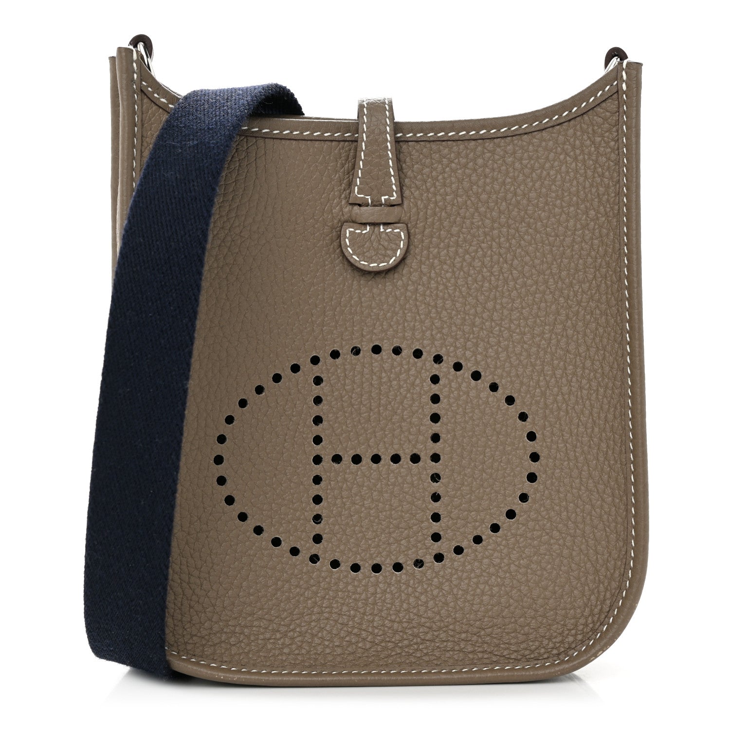 Hermes Taurillon Clemence Amazone Evelyne TPM Etoupe Bleu Indigo 1 of 12