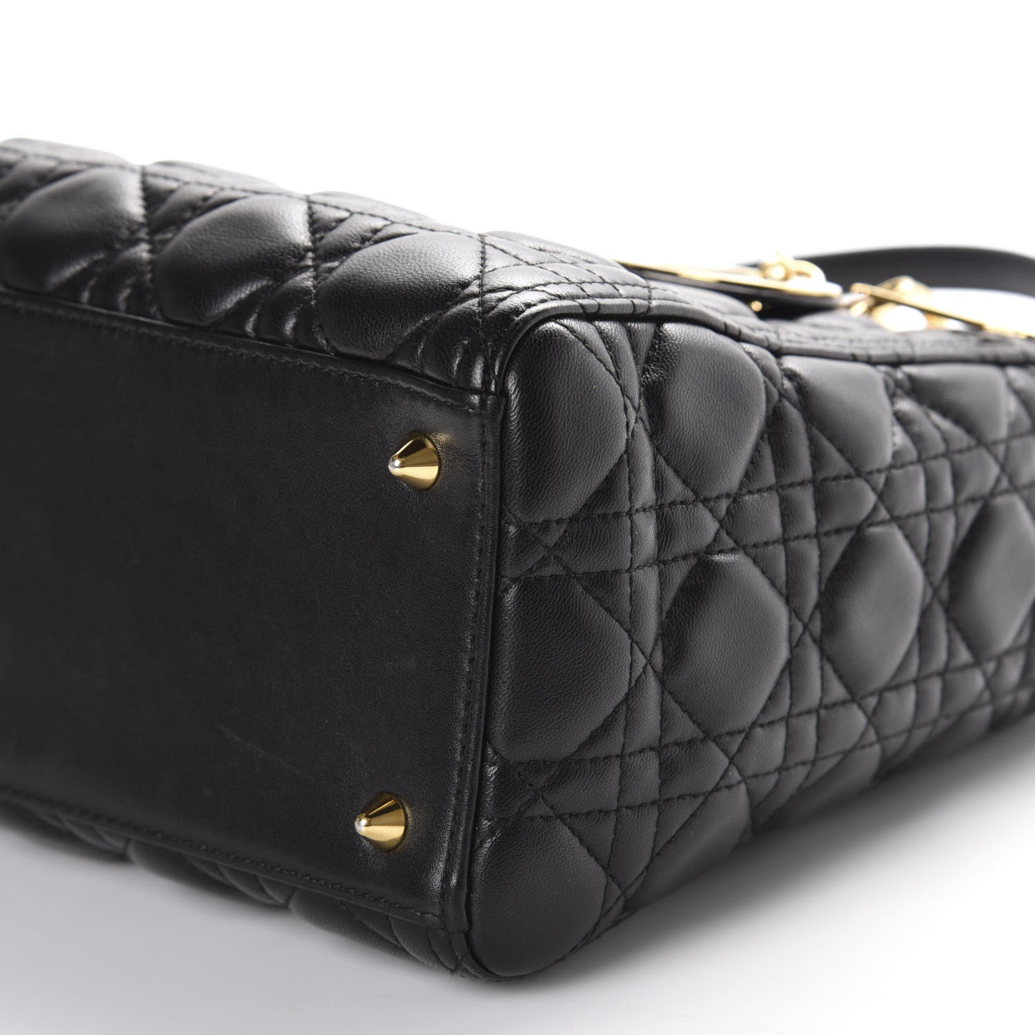Christian Dior Lambskin Cannage Medium Lady Dior Black 7 of 13
