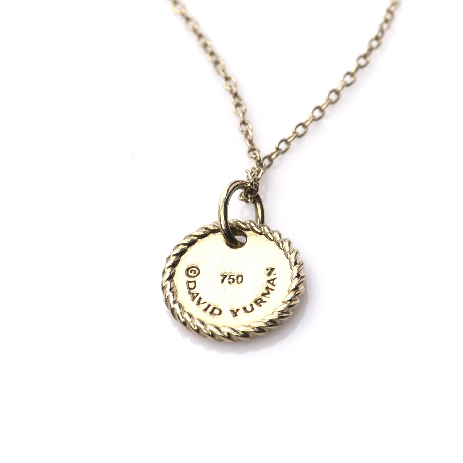 David Yurman 18K Yellow Gold Diamond Initial K Charm Pendant Necklace 4 of 5