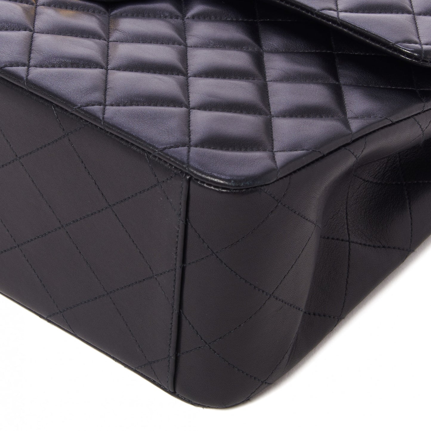 Lambskin Quilted XL Jumbo Single Flap Black