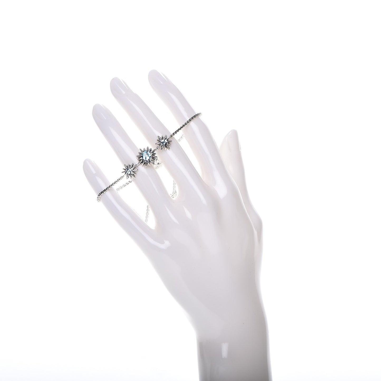 Sterling Silver Blue Topaz Starburst Bracelet