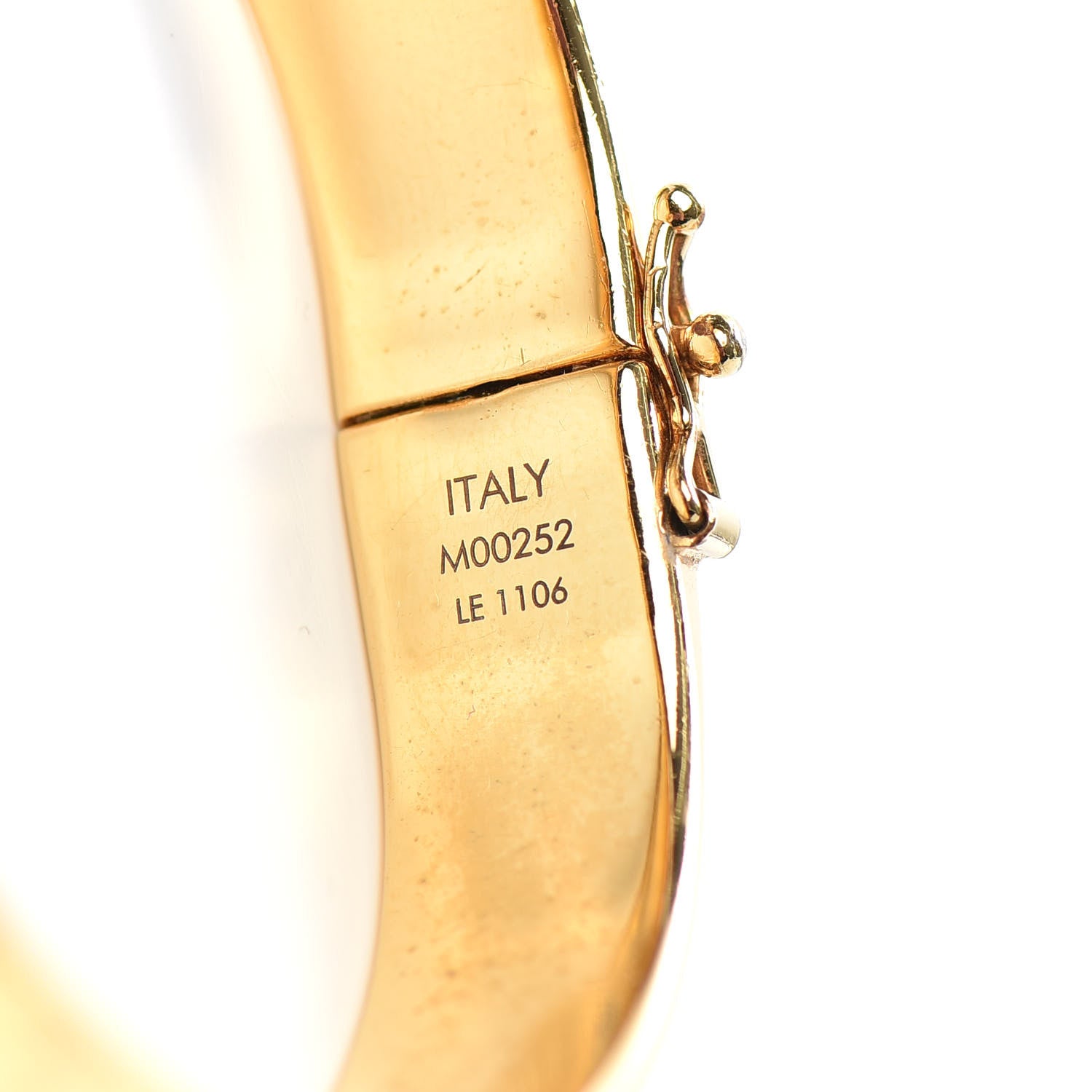 Louis Vuitton Brass Monogram Nanogram Cuff M Gold 6 of 6