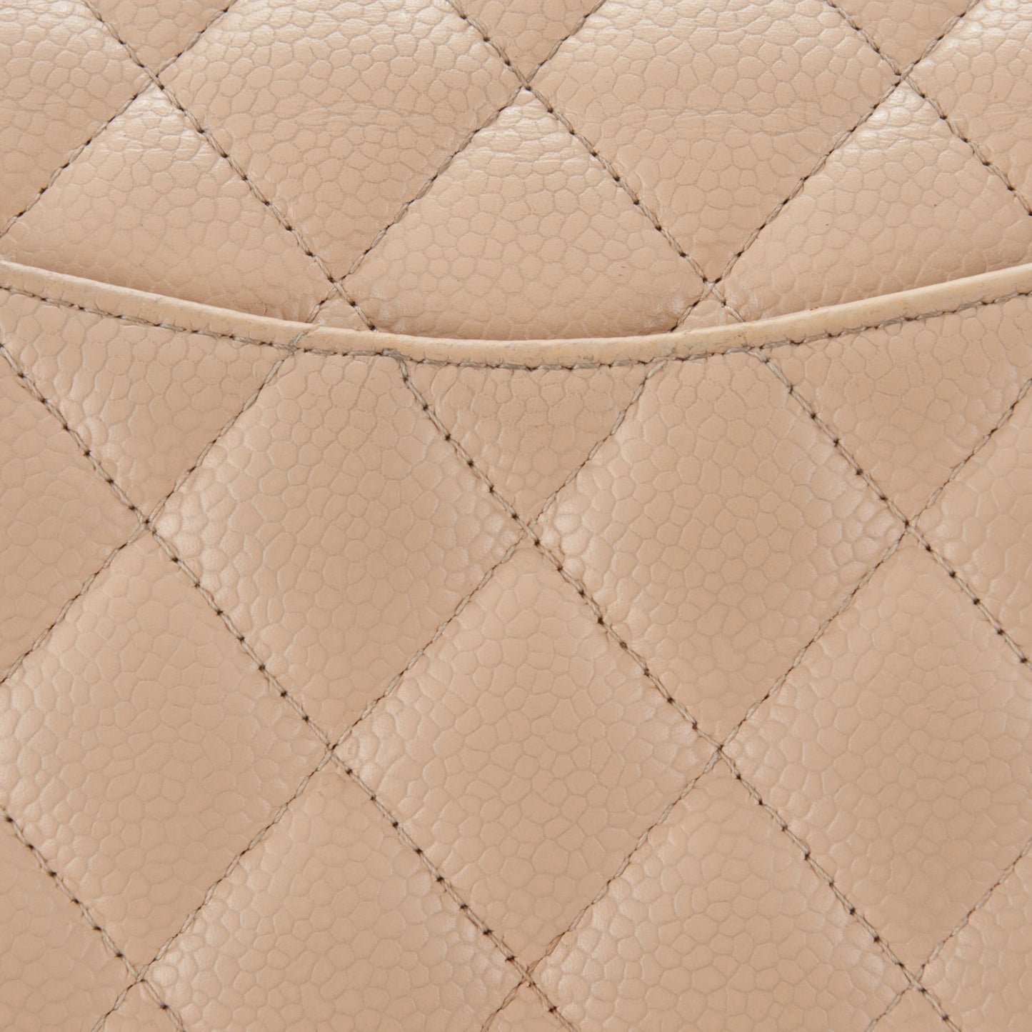 Caviar Quilted Medium Double Flap Beige Clair
