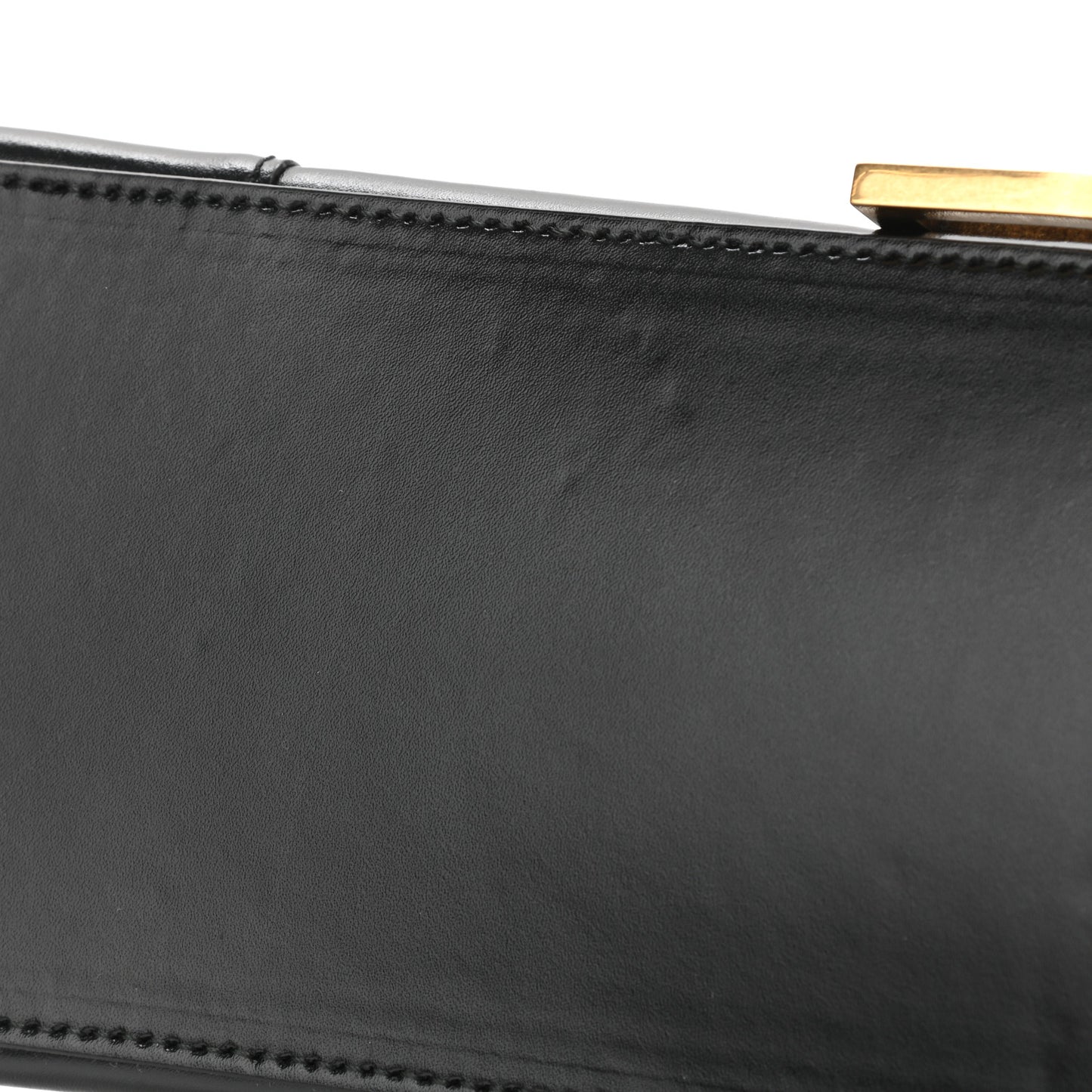 Shiny Box Calfskin Medium Hourglass Top Handle Bag Black