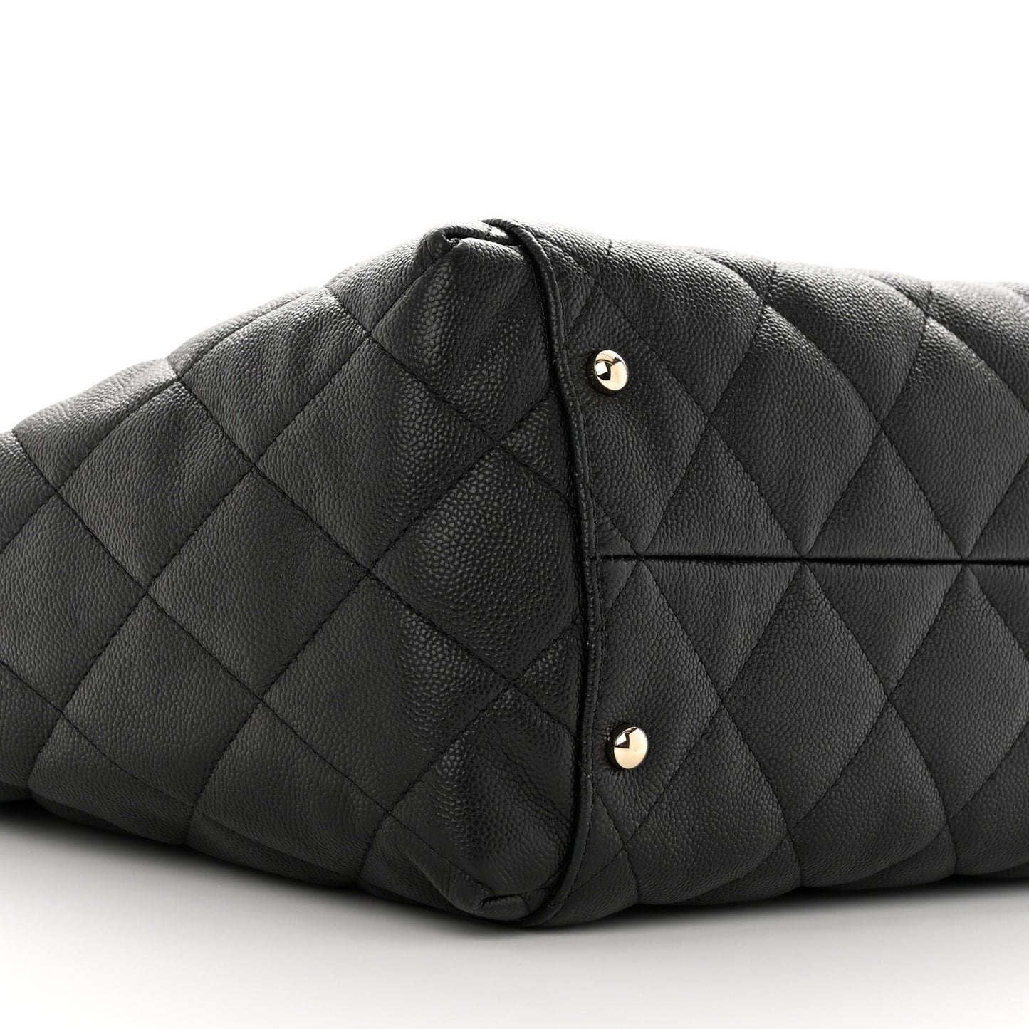 Caviar Quilted Large Shopping Tote Black