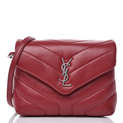 Saint Laurent Calfskin Y Quilted Monogram Toy Loulou Crossbody Bag New Lipstick Red 1 of 10