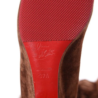 Christian Louboutin Suede Calfskin Pouliche Fringe 70 Boots 37.5 Havane 6 of 10