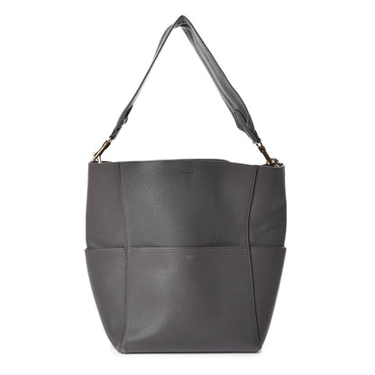 Celine Soft Grained Calfskin Sangle Bucket Bag Storm 1 of 25