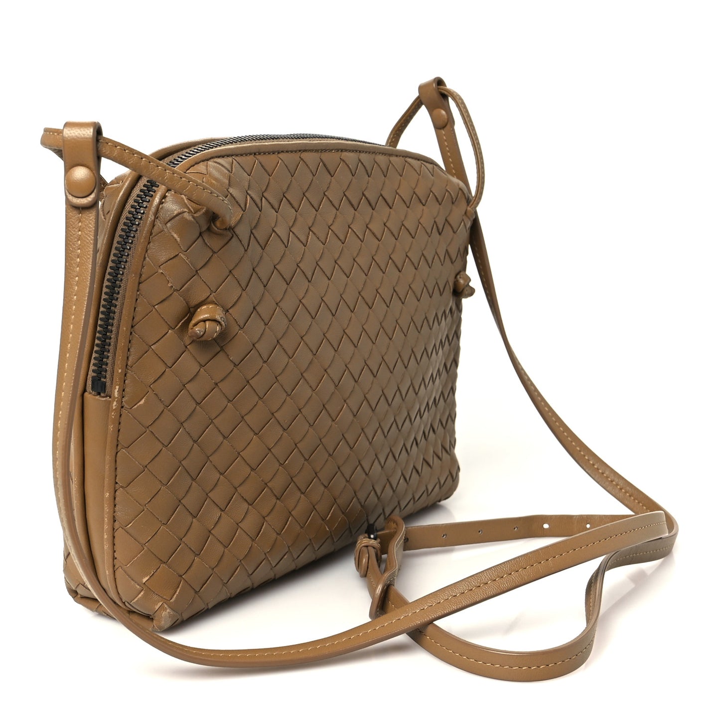 Nappa Intrecciato Nodini Crossbody Messenger Chene