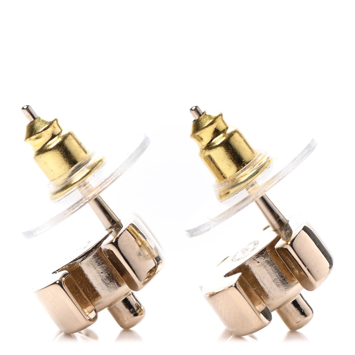 Metal CC Turnlock Earrings Gold