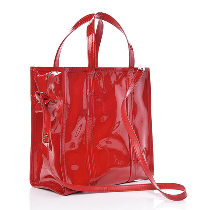 Balenciaga Patent S Bazar Shopper Tote Rouge Groseille 4 of 12
