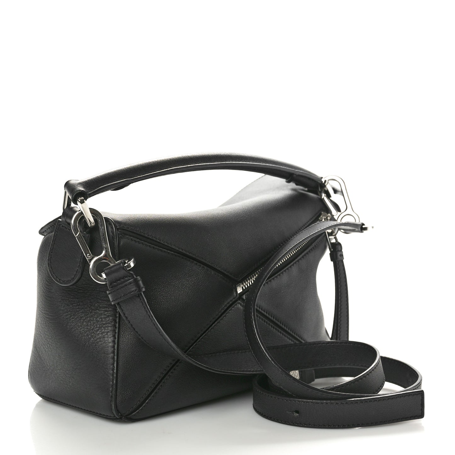 Calfskin Small Puzzle Bag Black