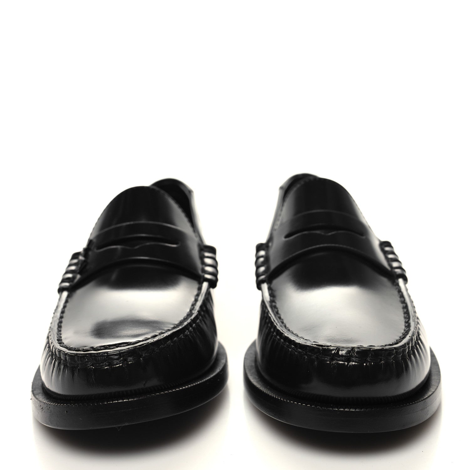 Saint Laurent Calfskin Penny Loafers 37 Black 2 of 8