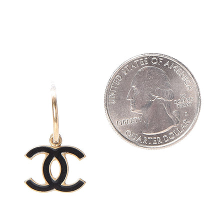 Chanel Enamel CC Dangle Earrings Gold Black 2 of 5