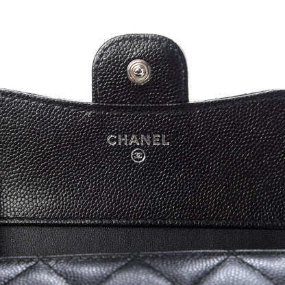 Chanel Iridescent Caviar Quilted Compact Flap Wallet Black 6 of 9