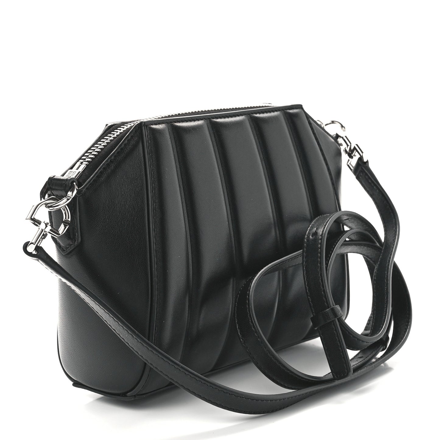 Calfskin XS Lock Antigona Shoulder Bag Black