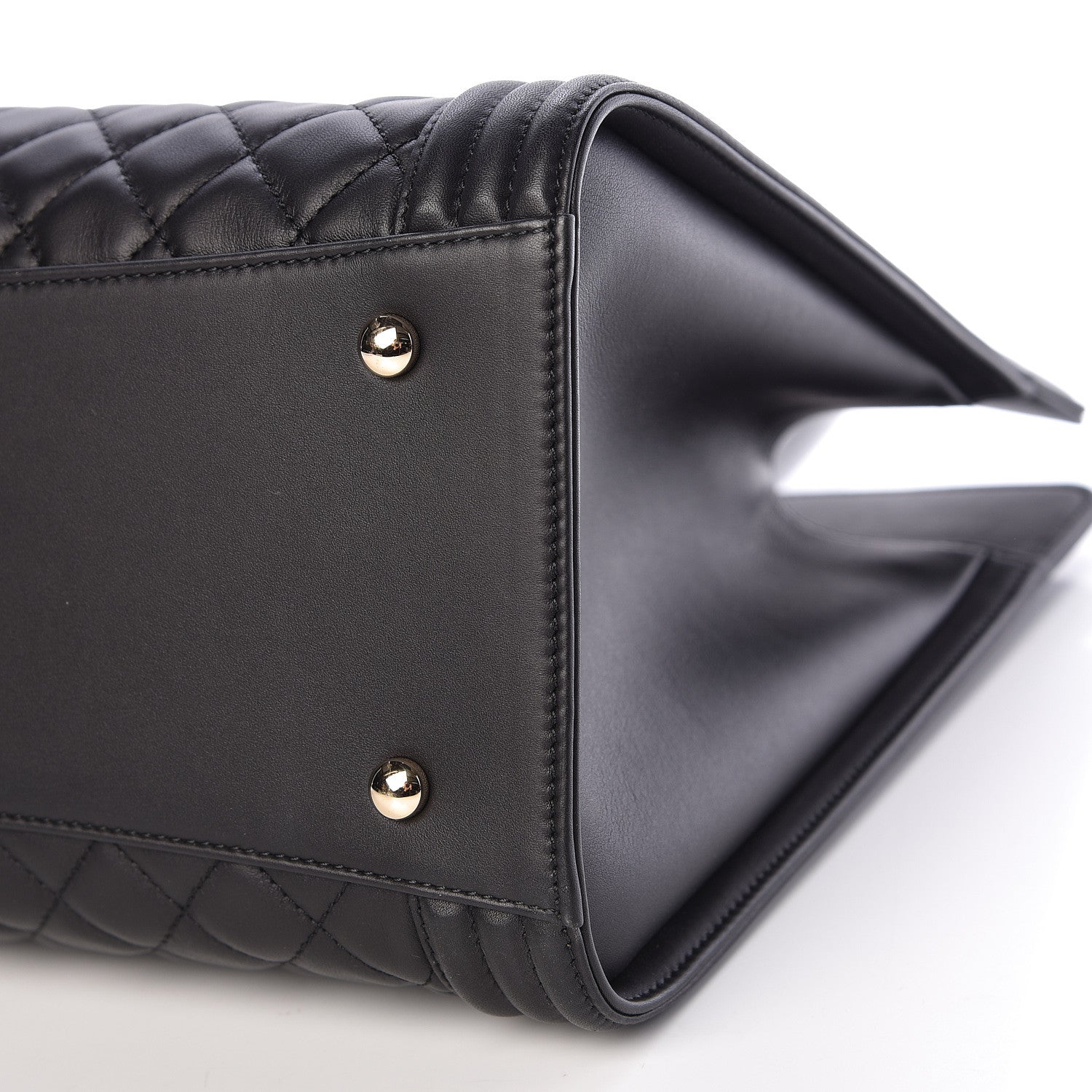 Chanel Calfskin Quilted Boy Shopping Tote Black 10 of 10