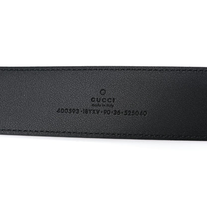 Gucci Azalea Calfskin Enamel Monochrome Double G 40mm Belt 90 36 Black 3 of 4