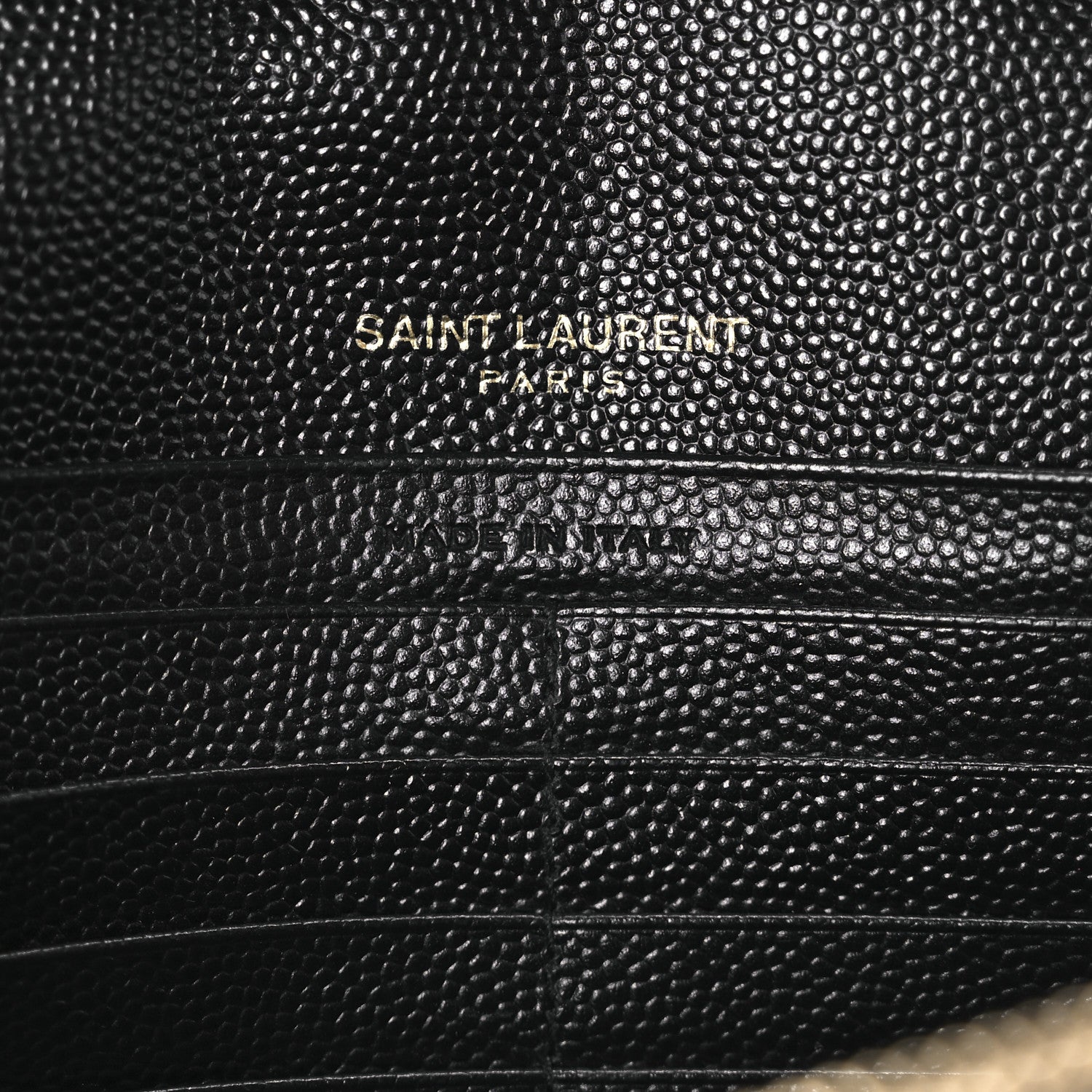 Saint Laurent Grain De Poudre Matelasse Chevron Monogram Chain Wallet Black 6 of 9