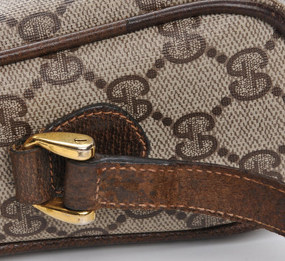 Gucci Coated Canvas Monogram Web Small Shoulder Bag Dark Brown 10 of 10