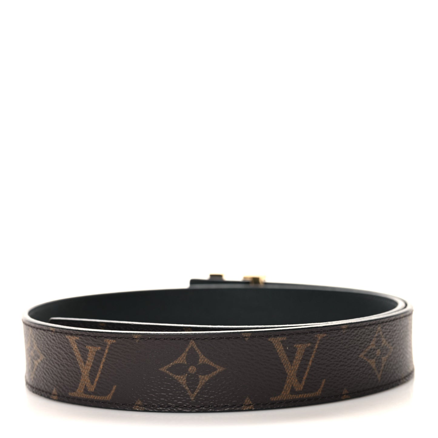 Calfskin Monogram 30mm LV Initiales Reversible Belt 75 30 Black