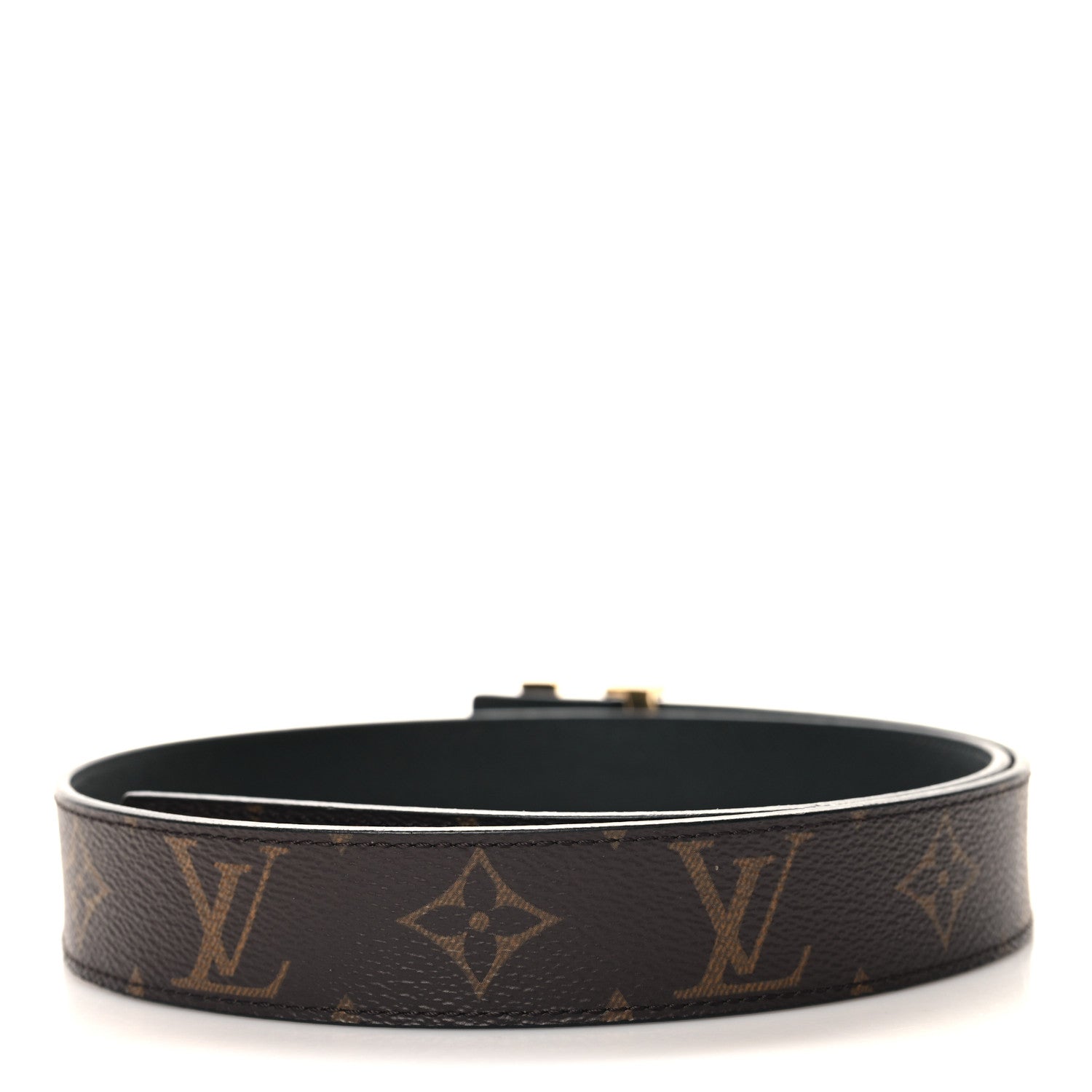 Louis Vuitton Calfskin Monogram 30mm LV Initiales Reversible Belt 75 30 Black 2 of 5