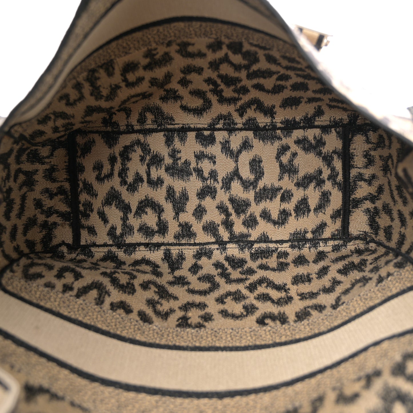 Canvas Mizza Embroidered Leopard Medium Diorcamp Messenger Beige