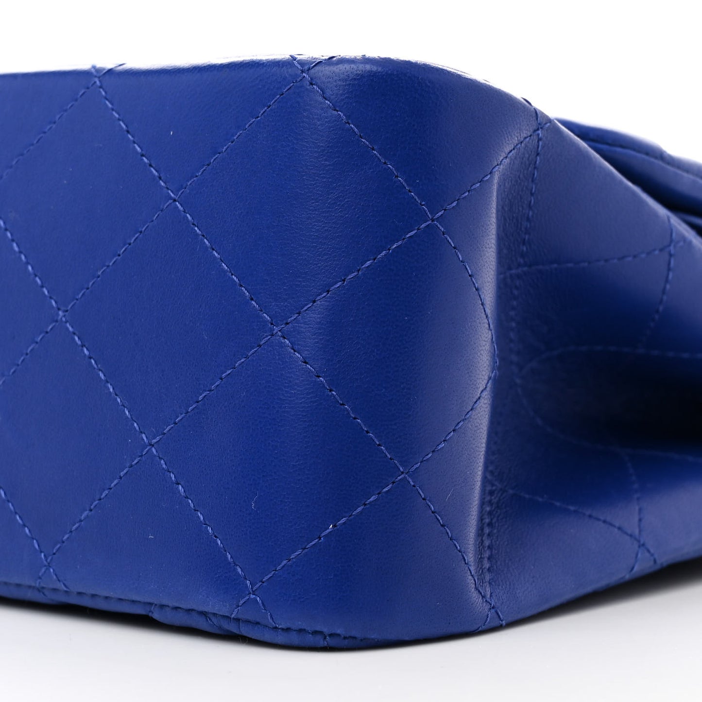Lambskin Quilted Jumbo Double Flap Dark Blue
