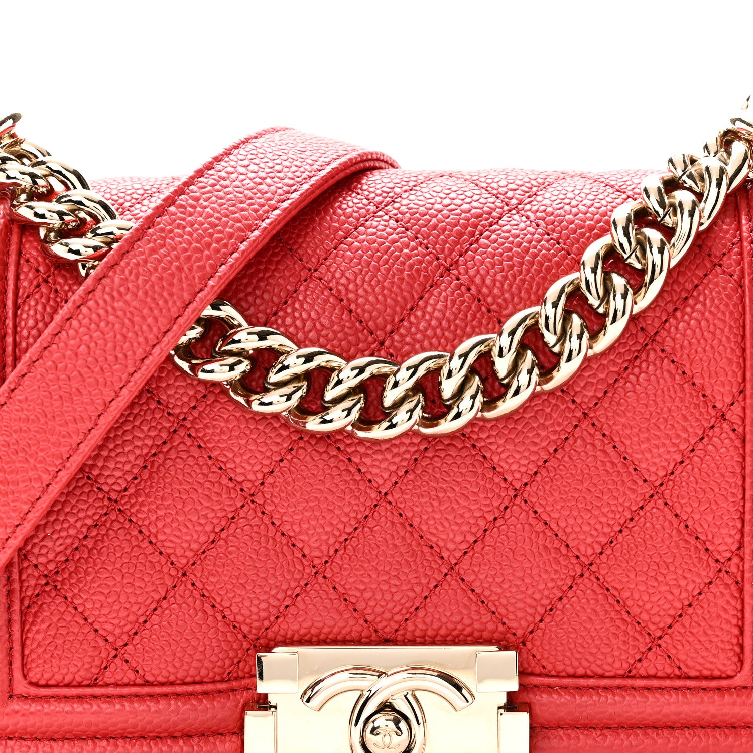Chanel Caviar Quilted Small Boy Flap Red 8 of 10