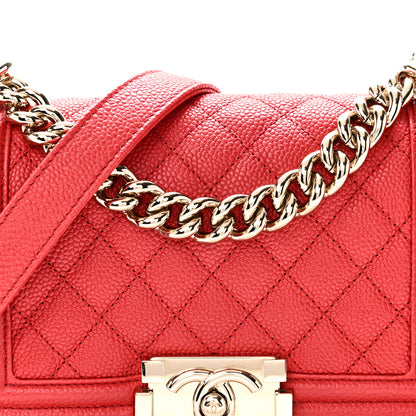 Chanel Caviar Quilted Small Boy Flap Red 8 of 10