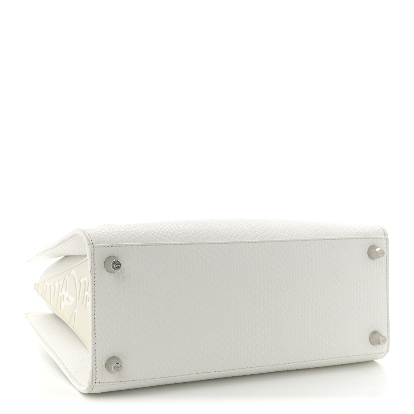 Calfskin Lizard Embossed Medium Paloma White