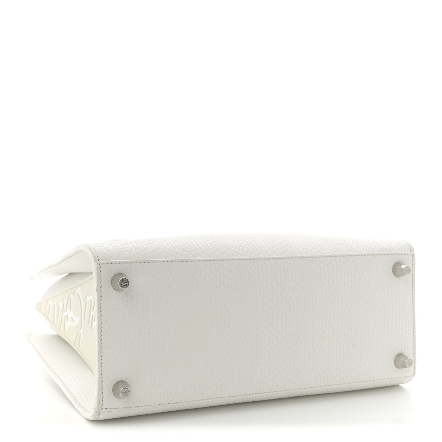 Christian Louboutin Calfskin Lizard Embossed Medium Paloma White 4 of 12