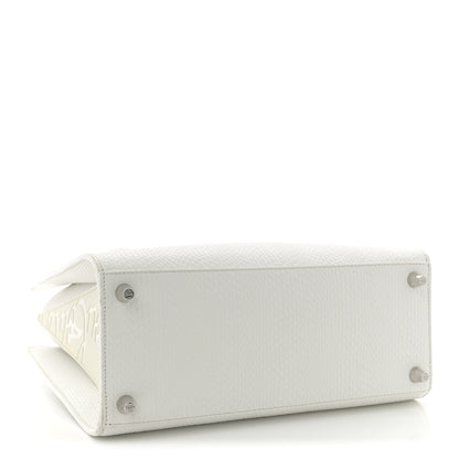 Christian Louboutin Calfskin Lizard Embossed Medium Paloma White 4 of 12