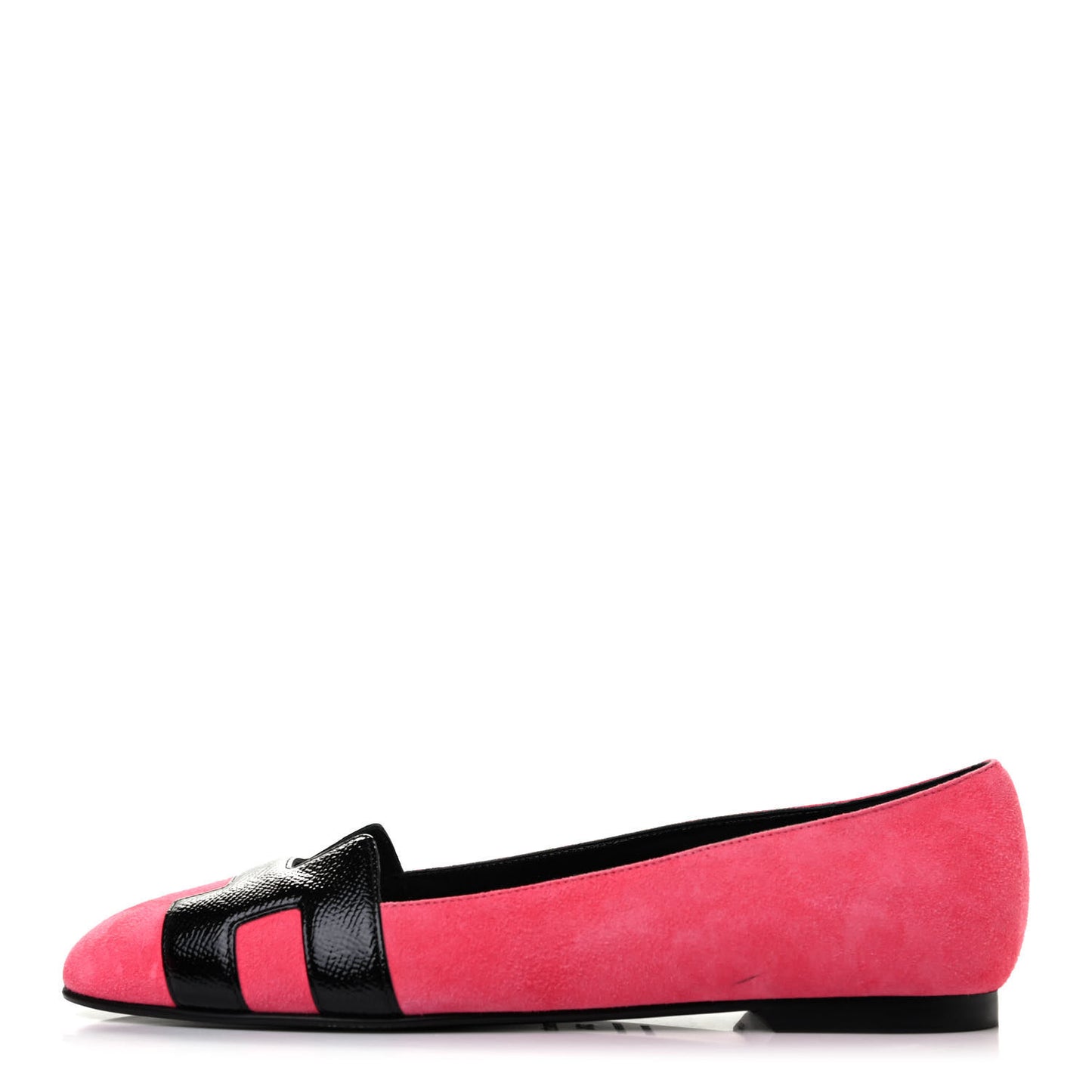 Velvet Goatskin Patent Epsom Nice Ballerina Flats 37.5 Fuchsia Black