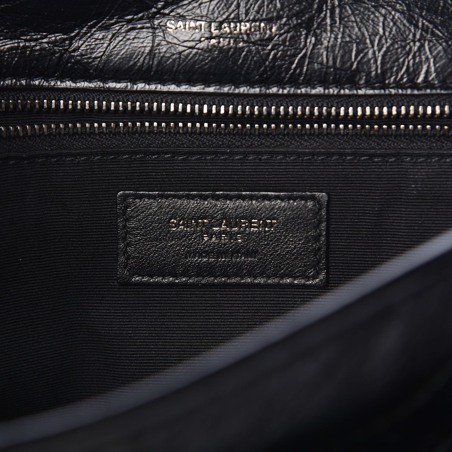 Saint Laurent Crinkled Calfskin Matelasse Monogram Large Niki Chain Satchel Black 8 of 9