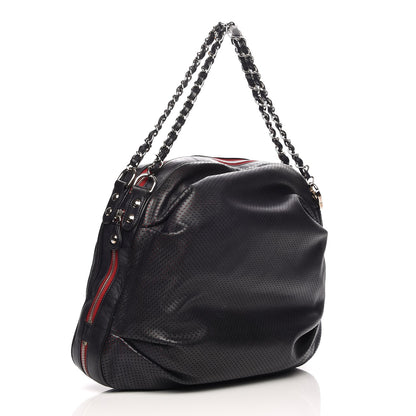 Chanel Perforated Lambskin Baseball Spirit Ligne Bag Navy 3 of 10