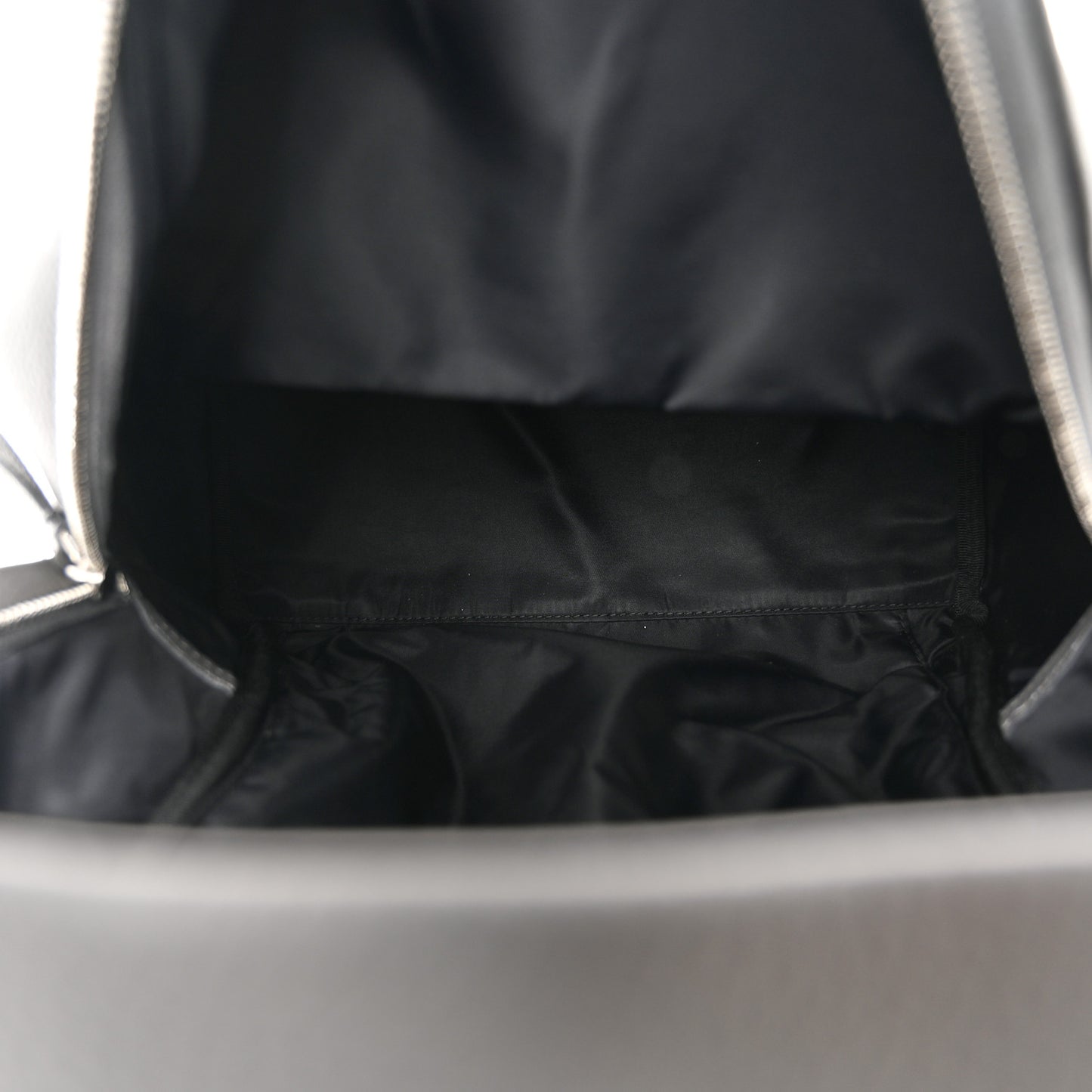 Calfskin Logo Embossed Backpack Charcoal Grey