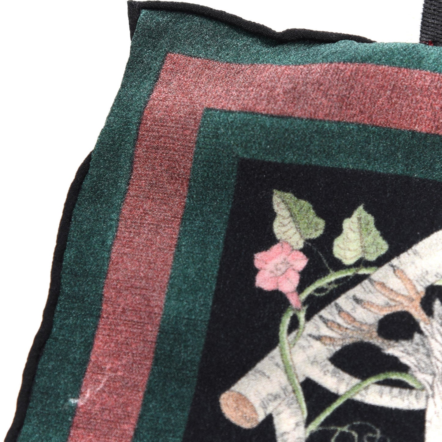 Silk Floral Condor Square Handkerchief Black