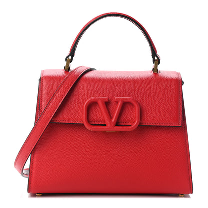 Valentino Garavani Grainy Calfskin Small VSling Top Handle Bag Rouge Pur Cerise 1 of 9
