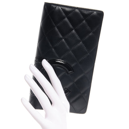 Chanel Calfskin Cambon Quilted Yen Wallet Black 2 of 10