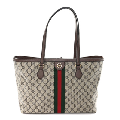 Gucci GG Supreme Monogram Medium Ophidia Shopping Tote Brown 1 of 10
