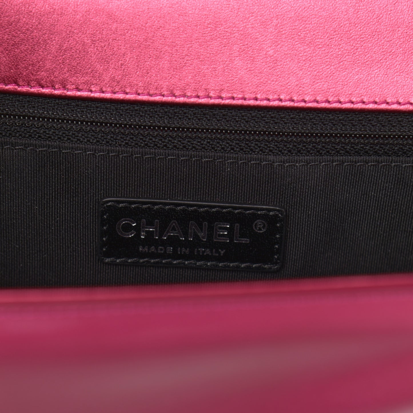 Metallic Patent Quilted New Medium Boy Flap Fuchsia