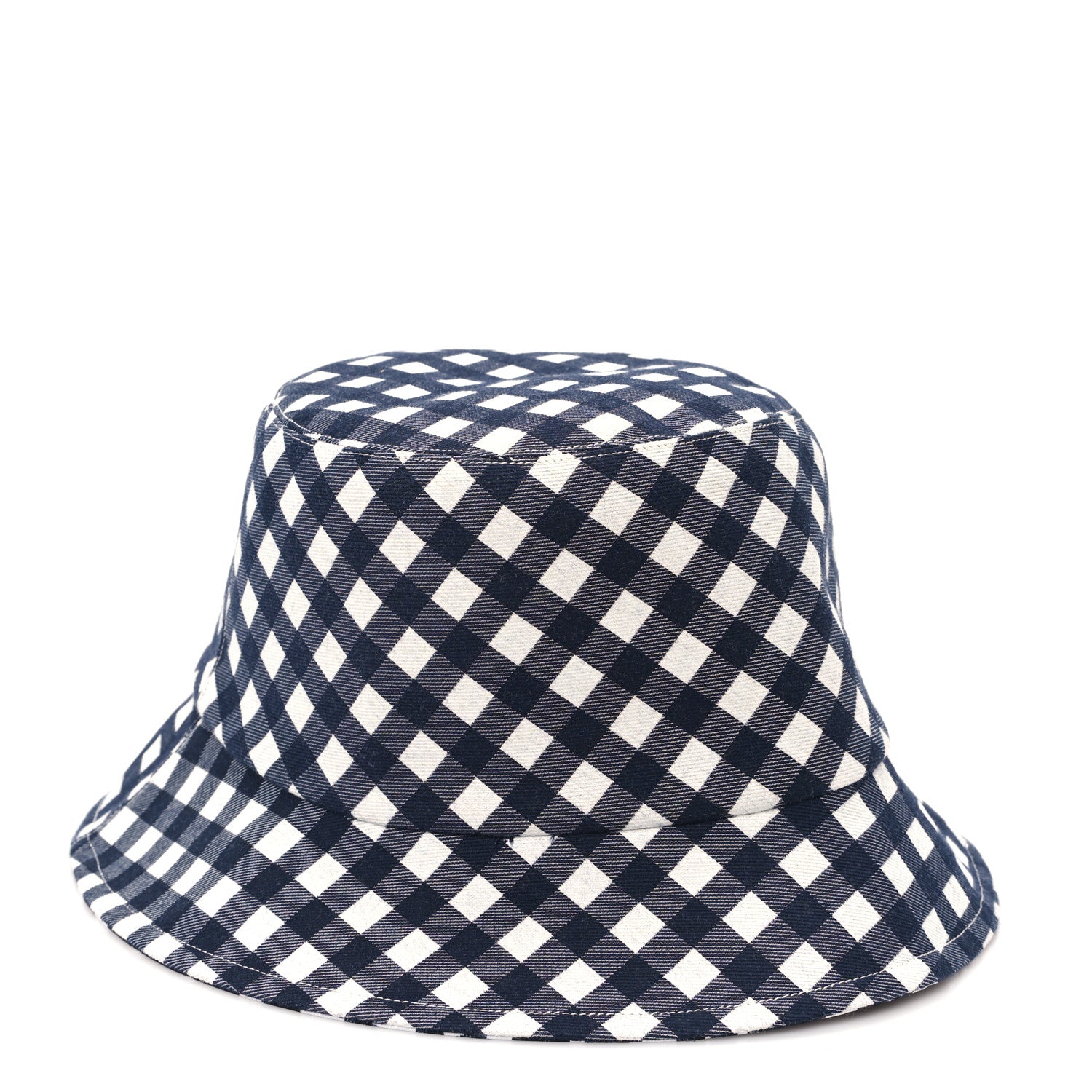 Christian Dior Gingham Reversible Teddy-D Brim Bucket Hat 57 Black White 2 of 14