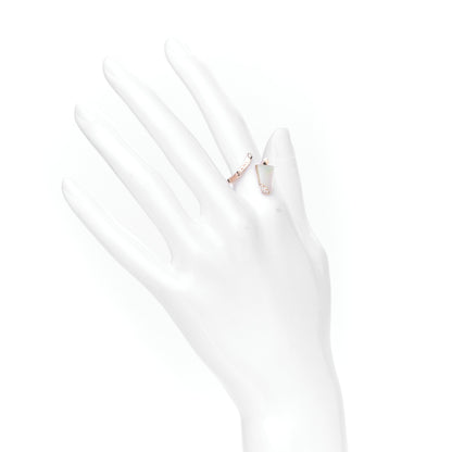 Bulgari 18K Rose Gold Diamond Mother of Pearl Gelati Ring 51 5.75 2 of 6