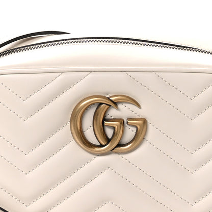 Gucci Calfskin Matelasse Small GG Marmont Chain Shoulder Bag White 8 of 11