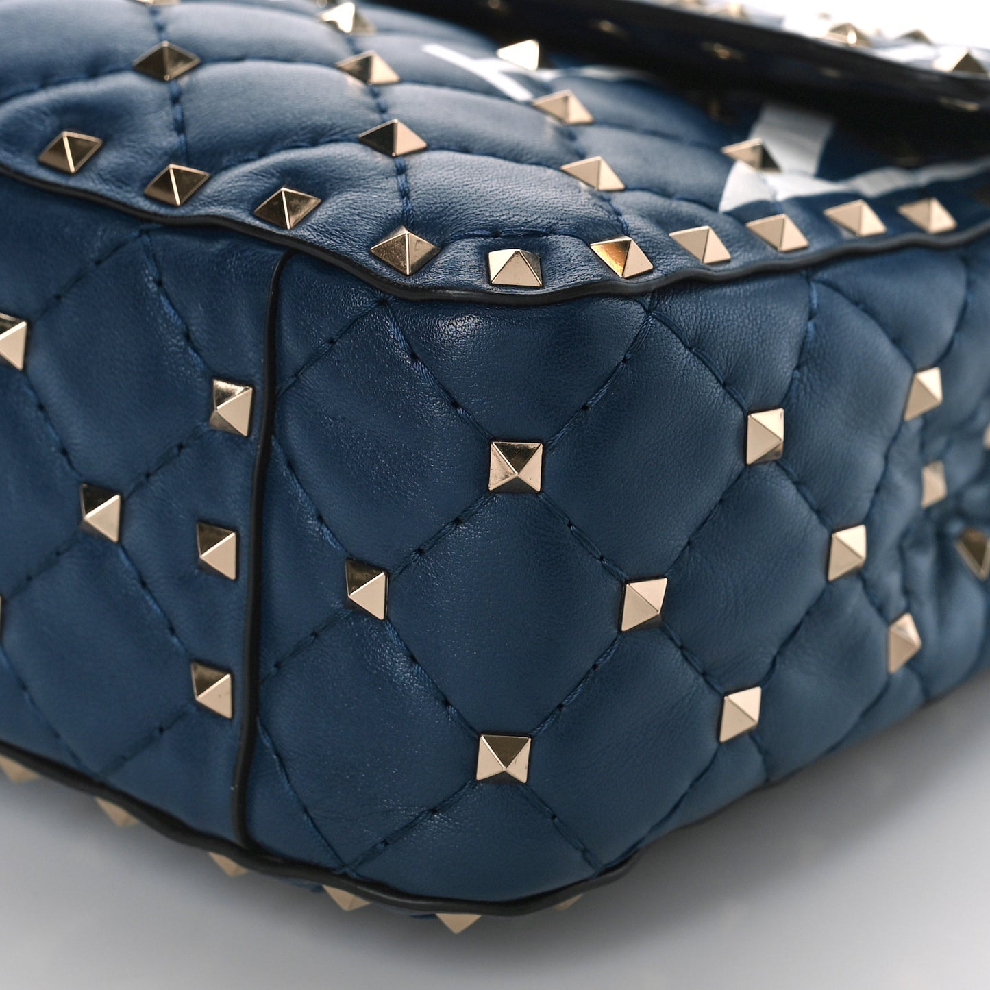 Nappa VLTN Print Medium Rockstud Spike Shoulder Bag Pure Blue White
