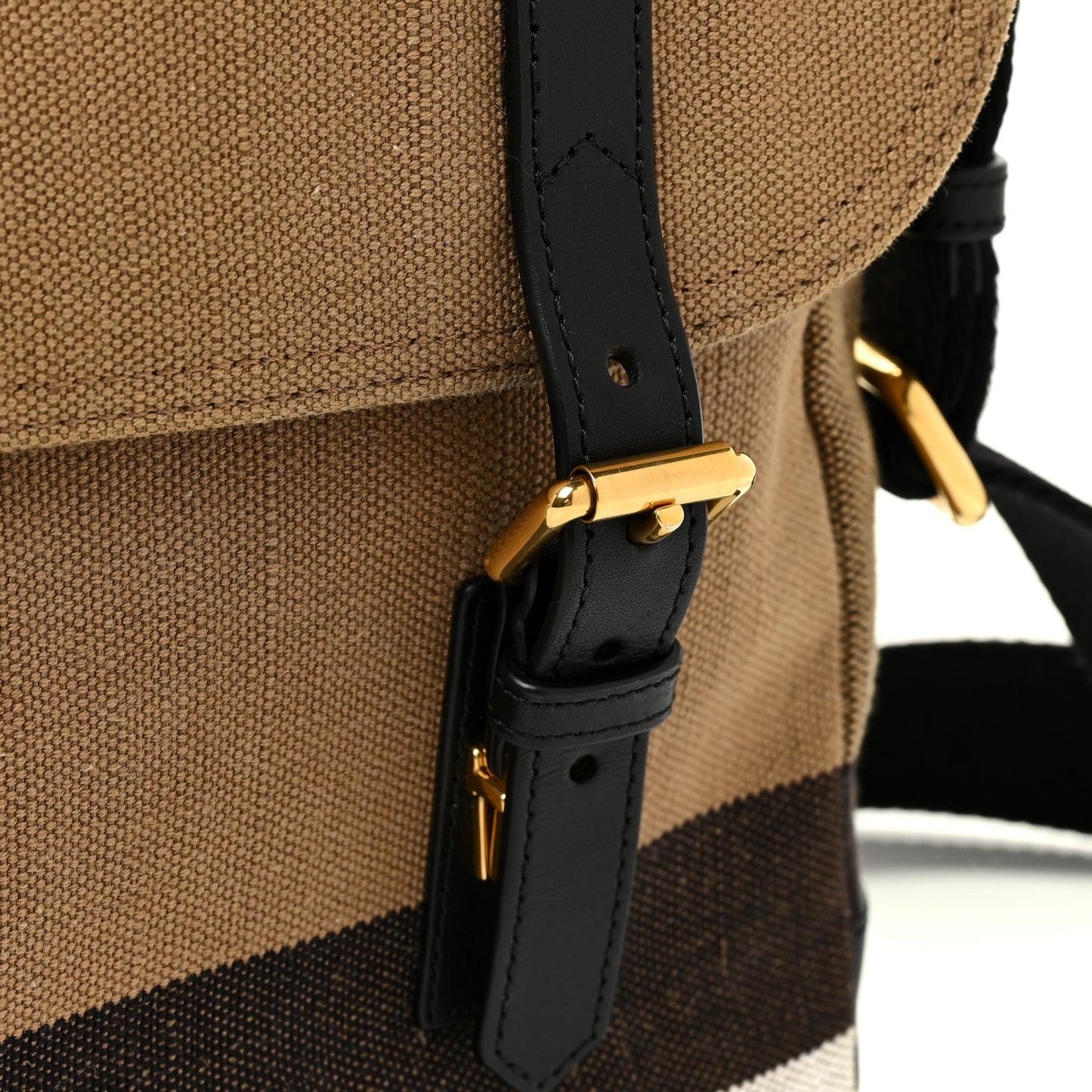 Canvas Mega Check Large Baildon Messenger Bag Black