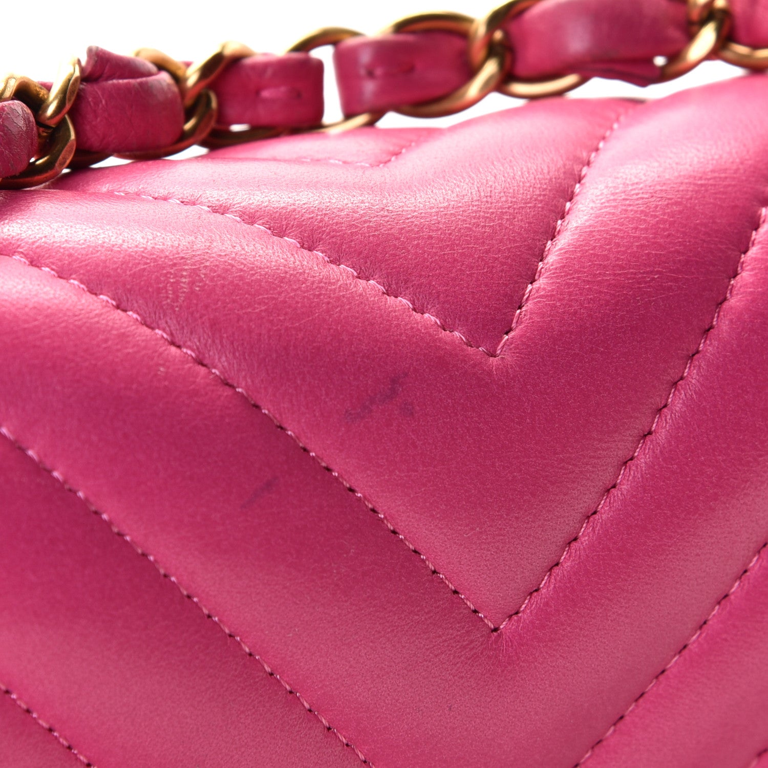 Chanel Lambskin Chevron Quilted Medium Double Flap Pink 8 of 12